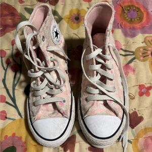 Converse Girls Flocked Flowers High Tops ~ 3